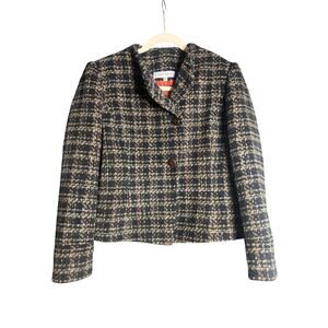 Harve Bernard petite sz 10 suit coat black/tan  lined